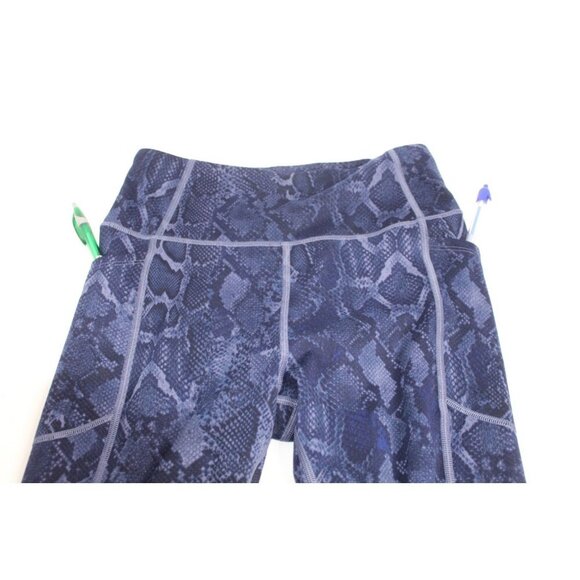 VSX Victoria's Secret Leggings Size 8 Blue Reptile Workout Yoga Leggings Pockets - Picture 6 of 12